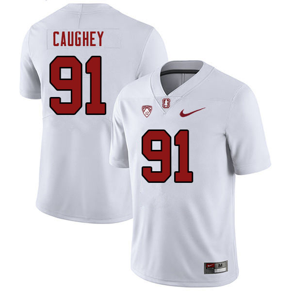 Men #91 Pat Caughey Stanford Cardinal College 2023 Football Stitched Jerseys Sale-White - Click Image to Close